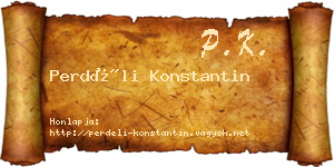 Perdéli Konstantin névjegykártya